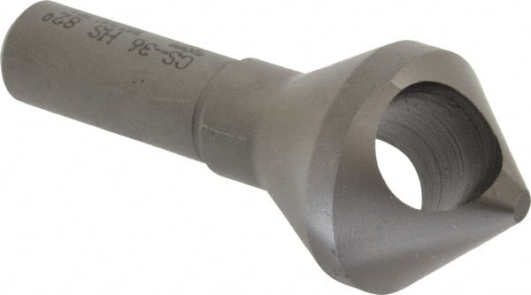 Weldon - 1-1/8" Head Diam, 1/2" Shank Diam, 82° High Speed Steel Countersink - Benchmark Tooling