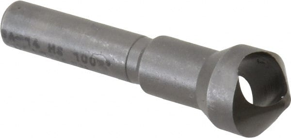 Weldon - 7/16" Head Diam, 1/4" Shank Diam, 100° High Speed Steel Countersink - Benchmark Tooling