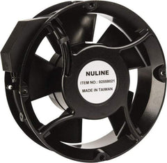 Value Collection - 230 Volts, AC, 235 CFM, Round Tube Axial Fan - 0.15 Amp Rating, 2,850 to 3,350 RPM, 6.7" High x 6.7" Wide x 2" Deep - Benchmark Tooling