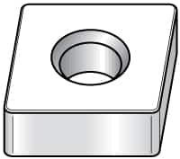 Kennametal - CNGA433 T0820 Grade KY1615 Ceramic Turning Insert - Uncoated, 80° Diamond, 1/2" Inscr Circle, 3/16" Thick, 3/64" Corner Radius - Benchmark Tooling