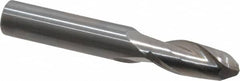 OSG - 23/64" Diam, 7/8" LOC, 2 Flute Solid Carbide Ball End Mill - Uncoated, Single End, 2-1/2" OAL, 3/8" Shank Diam, Spiral Flute - Benchmark Tooling