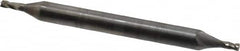 OSG - 3/64", 3/32" LOC, 1/8" Shank Diam, 1-1/2" OAL, 4 Flute, Solid Carbide Square End Mill - Double End, Uncoated, Spiral Flute, 30° Helix, Right Hand Cut, Right Hand Flute, Series 424 - Benchmark Tooling