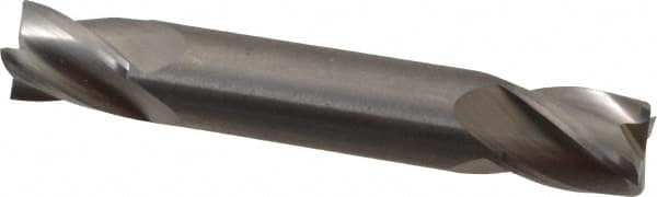 OSG - 7/16", 9/16" LOC, 7/16" Shank Diam, 2-3/4" OAL, 4 Flute, Solid Carbide Square End Mill - Double End, Uncoated, Spiral Flute, 30° Helix, Right Hand Cut, Right Hand Flute, Series 424 - Benchmark Tooling