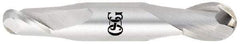OSG - 5/16" Diam, 1/2" LOC, 2 Flute Solid Carbide Ball End Mill - Uncoated, Double End, 2-1/2" OAL, 5/16" Shank Diam, Spiral Flute - Benchmark Tooling