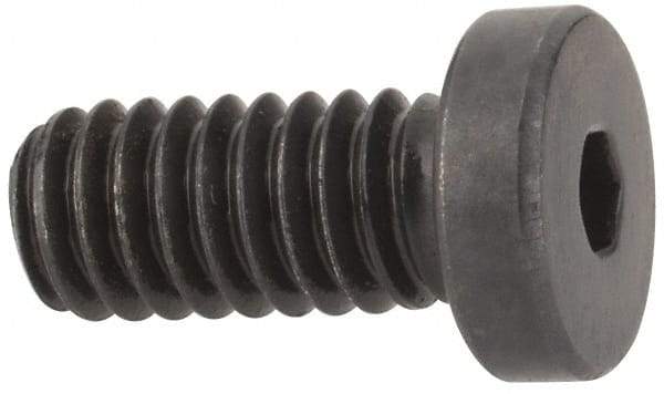 Made in USA - #8-32 UNC Hex Socket Drive, Low Socket Cap Screw - Grade 4037 Alloy Steel, Black Oxide Finish, Fully Threaded, 3/8" Length Under Head - Benchmark Tooling