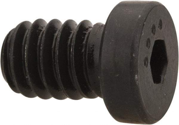 Made in USA - 1/4-20 UNC Hex Socket Drive, Low Socket Cap Screw - Grade 4037 Alloy Steel, Black Oxide Finish, Fully Threaded, 3/8" Length Under Head - Benchmark Tooling