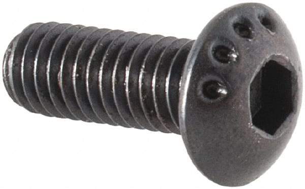 Made in USA - M3x0.50 Metric Coarse Hex Socket Drive, Button Screw - Alloy Steel, Black Oxide Finish, Fully Threaded, 8mm Length Under Head - Benchmark Tooling