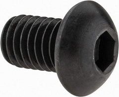 Made in USA - M8x1.25 Metric Coarse Hex Socket Drive, Button Screw - Alloy Steel, Black Oxide Finish, Fully Threaded, 12mm Length Under Head - Benchmark Tooling