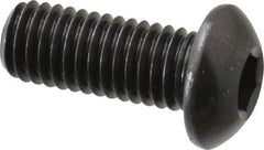 Made in USA - M8x1.25 Metric Coarse Hex Socket Drive, Button Screw - Alloy Steel, Black Oxide Finish, Fully Threaded, 20mm Length Under Head - Benchmark Tooling