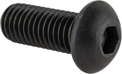 Made in USA - M10x1.50 Metric Coarse Hex Socket Drive, Button Screw - Alloy Steel, Black Oxide Finish, Fully Threaded, 25mm Length Under Head - Benchmark Tooling