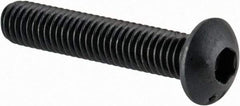 Made in USA - M3x0.50 Metric Coarse Hex Socket Drive, Button Screw - Alloy Steel, Black Oxide Finish, Fully Threaded, 16mm Length Under Head - Benchmark Tooling