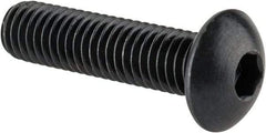 Made in USA - M5x0.80 Metric Coarse Hex Socket Drive, Button Screw - Alloy Steel, Black Oxide Finish, Fully Threaded, 20mm Length Under Head - Benchmark Tooling