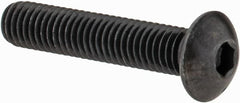 Made in USA - M5x0.80 Metric Coarse Hex Socket Drive, Button Screw - Alloy Steel, Black Oxide Finish, Fully Threaded, 25mm Length Under Head - Benchmark Tooling