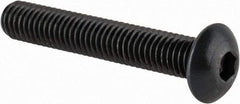 Made in USA - M5x0.80 Metric Coarse Hex Socket Drive, Button Screw - Alloy Steel, Black Oxide Finish, Fully Threaded, 30mm Length Under Head - Benchmark Tooling