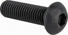 Made in USA - M10x1.50 Metric Coarse Hex Socket Drive, Button Screw - Alloy Steel, Black Oxide Finish, Fully Threaded, 35mm Length Under Head - Benchmark Tooling