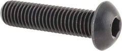 Made in USA - M10x1.50 Metric Coarse Hex Socket Drive, Button Screw - Alloy Steel, Black Oxide Finish, Fully Threaded, 40mm Length Under Head - Benchmark Tooling