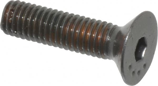 Made in USA - M5x0.80 Metric Coarse Hex Socket Drive, 90° Flat Head Socket Cap Screw - Grade 10.9 Alloy Steel, Black Oxide Finish, Fully Threaded, 20mm Length Under Head - Benchmark Tooling