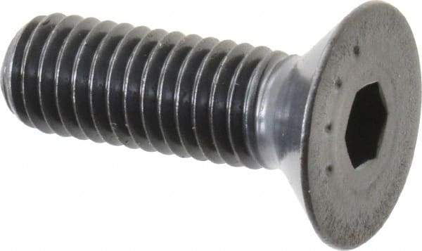 Made in USA - M8x1.25 Metric Coarse Hex Socket Drive, 90° Flat Head Socket Cap Screw - Grade 10.9 Alloy Steel, Black Oxide Finish, Fully Threaded, 25mm Length Under Head - Benchmark Tooling