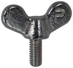 Made in USA - 5/16-18 Winged Shoulder Grade 32510 Iron Thumb Screw - 2-1/4" OAL, 1-3/4" Head Diam x 3/4" Head Height, Uncoated - Benchmark Tooling