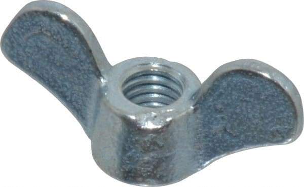 Value Collection - 5/16-18 UNC, Zinc Plated, Steel Standard Wing Nut - Grade 1015-1025, 1.44" Wing Span, 0.69" Wing Span, 1/2" Base Diam - Benchmark Tooling