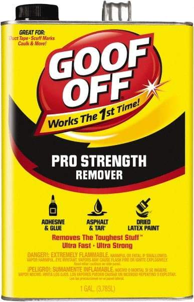 Goof Off - 1 Gal Can Adhesive Remover - Removes Caulk Residue, Chewing Gum, Crayon, Glue, Marker, Paint, Pen, Scuff Marks, Tar, Stickers & Tree Sap - Benchmark Tooling