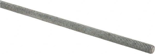 Made in USA - 3/8-16 UNC (Coarse), 2' Long, Low Carbon Steel Threaded Rod - Hot-Dipped Galvanized Finish, Right Hand Thread - Benchmark Tooling