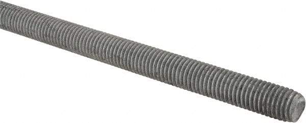 Made in USA - 5/8-11 UNC (Coarse), 2' Long, Low Carbon Steel Threaded Rod - Hot-Dipped Galvanized Finish, Right Hand Thread - Benchmark Tooling