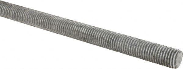 Made in USA - 3/4-10 UNC (Coarse), 2' Long, Low Carbon Steel Threaded Rod - Hot-Dipped Galvanized Finish, Right Hand Thread - Benchmark Tooling