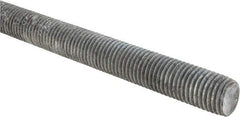 Made in USA - 7/8-9 UNC (Coarse), 2' Long, Low Carbon Steel Threaded Rod - Hot-Dipped Galvanized Finish, Right Hand Thread - Benchmark Tooling