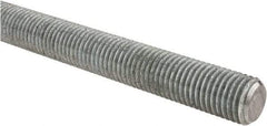 Made in USA - 1-8 UNC (Coarse), 2' Long, Low Carbon Steel Threaded Rod - Hot-Dipped Galvanized Finish, Right Hand Thread - Benchmark Tooling