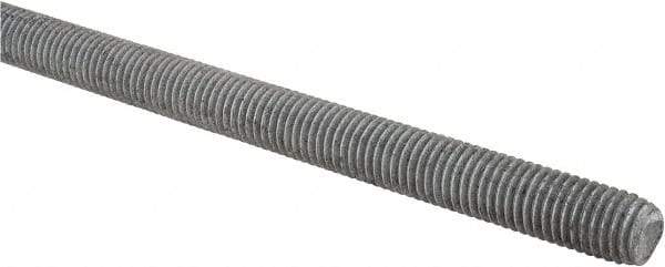 Made in USA - 5/8-11 UNC (Coarse), 6' Long, Low Carbon Steel Threaded Rod - Hot-Dipped Galvanized Finish, Right Hand Thread - Benchmark Tooling