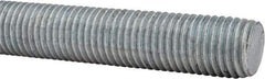 Made in USA - 1-8 UNC (Coarse), 6' Long, Low Carbon Steel Threaded Rod - Hot-Dipped Galvanized Finish, Right Hand Thread - Benchmark Tooling