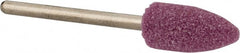 Grier Abrasives - 3/8 x 3/4" Head Diam x Thickness, B52, Pointed, Aluminum Oxide Mounted Point - Benchmark Tooling