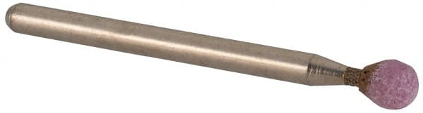 Grier Abrasives - 3/16 x 3/16" Head Diam x Thickness, B123, Ball, Aluminum Oxide Mounted Point - Benchmark Tooling