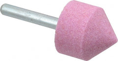 Grier Abrasives - 1-1/8 x 1-1/8" Head Diam x Thickness, A13, Pointed Cylinder, Aluminum Oxide Mounted Point - Benchmark Tooling