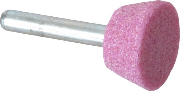 Grier Abrasives - 1" Head Diam x 1/2" Thickness, A33, Inverted Cone Flat End, Aluminum Oxide Mounted Point - Benchmark Tooling