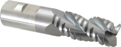 Cleveland - 1" Diam, Coarse Pitch, 2" LOC, 3 Flute Powdered Metal 0.12" Corner Radius Roughing End Mill - TiCN Finish, 4-1/2" OAL, 1" Shank Diam, Single End, Centercutting, 42° Helix - Benchmark Tooling