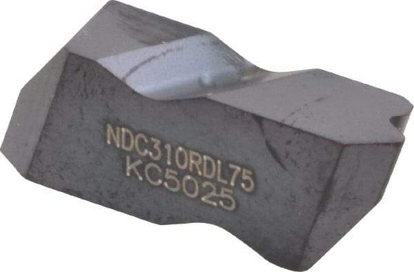 Kennametal - NDC310 Grade KC5025, Internal/External API Round Threading Insert - 10 TPI Int Pitch, Left Hand Insert, TiAlN Finish, Carbide - Benchmark Tooling