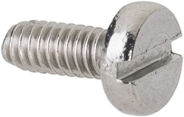 Value Collection - M2x0.40 Metric Coarse, 5mm Length Under Head Slotted Drive Machine Screw - Fillister Head, Grade 18-8 & A2 Stainless Steel, Uncoated, Without Washer - Benchmark Tooling