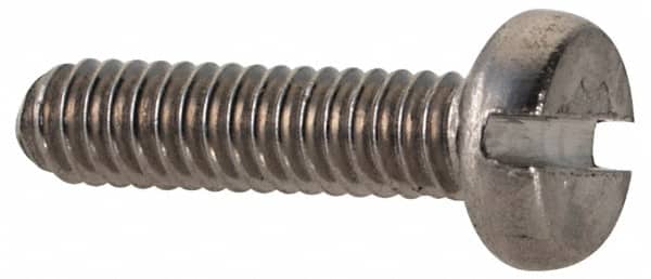 Value Collection - M2x0.40 Metric Coarse, 8mm Length Under Head Slotted Drive Machine Screw - Fillister Head, Grade 18-8 & A2 Stainless Steel, Uncoated, Without Washer - Benchmark Tooling