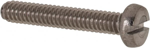 Value Collection - M2x0.40 Metric Coarse, 12mm Length Under Head Slotted Drive Machine Screw - Fillister Head, Grade 18-8 & A2 Stainless Steel, Uncoated, Without Washer - Benchmark Tooling