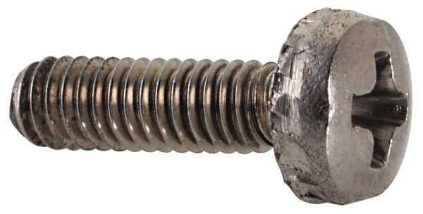 Value Collection - M2.5x0.45 Metric Coarse, 6mm Length Under Head Slotted Drive Machine Screw - Fillister Head, Grade 18-8 & A2 Stainless Steel, Uncoated, Without Washer - Benchmark Tooling