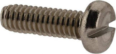 Value Collection - M2.5x0.45 Metric Coarse, 8mm Length Under Head Slotted Drive Machine Screw - Fillister Head, Grade 18-8 & A2 Stainless Steel, Uncoated, Without Washer - Benchmark Tooling