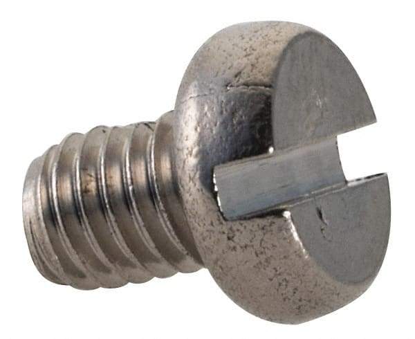 Value Collection - M3x0.50 Metric Coarse, 4mm Length Under Head Slotted Drive Machine Screw - Fillister Head, Grade 18-8 & A2 Stainless Steel, Uncoated, Without Washer - Benchmark Tooling