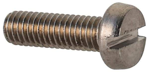 Value Collection - M3x0.50 Metric Coarse, 10mm Length Under Head Slotted Drive Machine Screw - Fillister Head, Grade 18-8 & A2 Stainless Steel, Uncoated, Without Washer - Benchmark Tooling