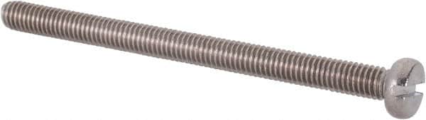 Value Collection - M3x0.50 Metric Coarse, 40mm Length Under Head Slotted Drive Machine Screw - Fillister Head, Grade 18-8 & A2 Stainless Steel, Uncoated, Without Washer - Benchmark Tooling
