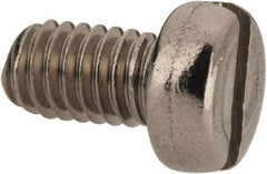 Value Collection - M3.5x0.60 Metric Coarse, 6mm Length Under Head Slotted Drive Machine Screw - Fillister Head, Grade 18-8 & A2 Stainless Steel, Uncoated, Without Washer - Benchmark Tooling