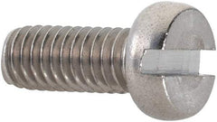 Value Collection - M4x0.70 Metric Coarse, 10mm Length Under Head Slotted Drive Machine Screw - Fillister Head, Grade 18-8 & A2 Stainless Steel, Uncoated, Without Washer - Benchmark Tooling