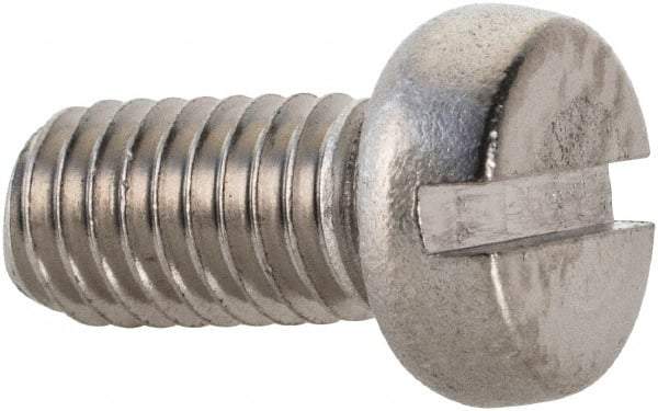 Value Collection - M5x0.80 Metric Coarse, 10mm Length Under Head Slotted Drive Machine Screw - Fillister Head, Grade 18-8 & A2 Stainless Steel, Uncoated, Without Washer - Benchmark Tooling