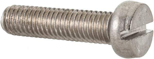 Value Collection - M5x0.80 Metric Coarse, 20mm Length Under Head Slotted Drive Machine Screw - Fillister Head, Grade 18-8 & A2 Stainless Steel, Uncoated, Without Washer - Benchmark Tooling